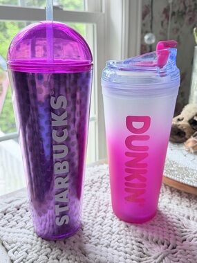 2 Tumblers Starbucks and Dunkin’